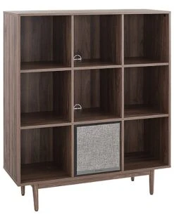 Crosley Liam 9 Cube Record Storage Bookcase With Speaker Home