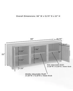 Crosley Furniture Gordon 58in Low-Profile TV Stand Home -Crosley Sales Store 3050204011 RLLD 3