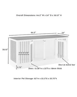 Crosley Furniture Winslow Medium Credenza Pet Crate Home -Crosley Sales Store 3050233081 RLLD 3