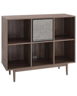 Crosley Liam 6 Cube Record Storage Bookcase With Speaker Home