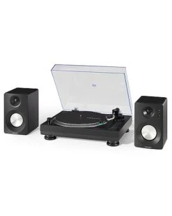 Crosley Radio Black Kt100Bt Turntable And Speaker Kit Home