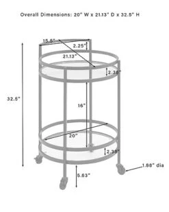 Crosley Furniture Bailey Round Bar Cart Home -Crosley Sales Store 3050334273 RLLD 3