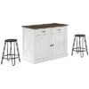 Crosley Furniture Clifton Kitchen Island W/Ava Stools- Kitchen Island & 2 Stools Home