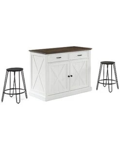 Crosley Furniture Clifton Kitchen Island W/Ava Stools- Kitchen Island & 2 Stools Home