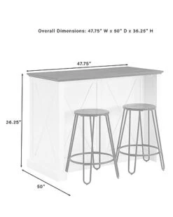 Crosley Furniture Clifton Kitchen Island W/Ava Stools- Kitchen Island & 2 Stools Home -Crosley Sales Store 3050334292 RLLD 3