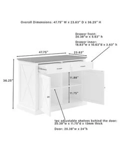 Crosley Furniture Clifton Kitchen Island W/Ava Stools- Kitchen Island & 2 Stools Home -Crosley Sales Store 3050334292 RLLD 4