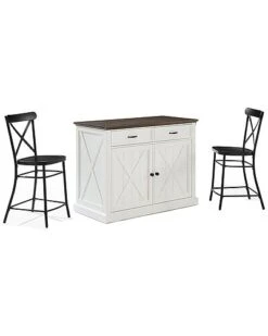 Crosley Furniture Clifton Kitchen Island W/Camille Stools- Kitchen Island & 2 Stools Home