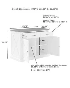 Crosley Furniture Clifton Kitchen Island W/Uph Saddle Stools- Kitchen Island & 2 Stools Home -Crosley Sales Store 3050334294 RLLD 4