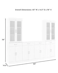 Crosley Furniture Stanton 3Pc Sideboard And Glass Door Pantry Set Home -Crosley Sales Store 3050334332 RLLD 3