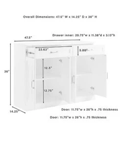 Crosley Furniture Stanton 3Pc Sideboard And Glass Door Pantry Set Home -Crosley Sales Store 3050334332 RLLD 4