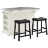 Crosley Julia Island W/Uph Saddle Stools Home
