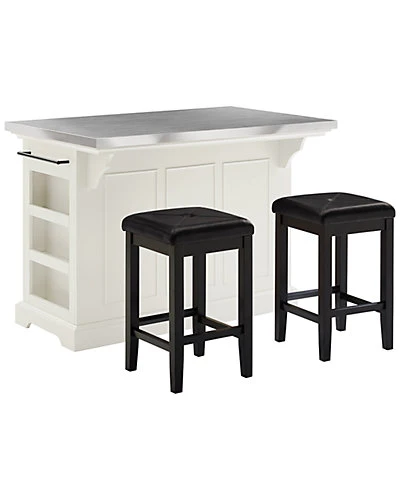 Crosley Julia Island W/Uph Square Stools Home 1 Crosley Julia Island W/Uph Square Stools Home
