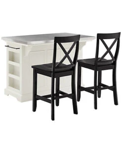 Crosley Julia Island W/X-Back Stools Home