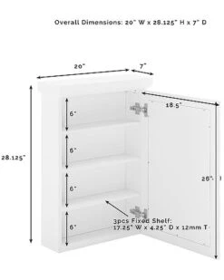 Crosley Seaside Mirrored Wall Cabinet Home -Crosley Sales Store 3050461727 RLLD 4
