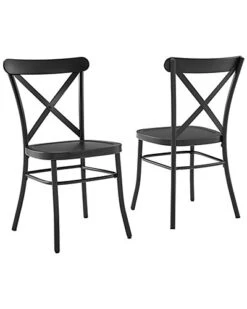 Crosley Camille 2pc Metal Chair Set Home