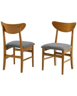 Crosley Landon 2pc Wood Dining Chairs With Upholstered Seat Home