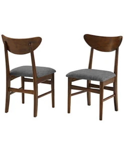 Crosley Landon 2pc Wood Dining Chairs W/Upholstered Seat Home