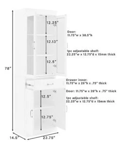 Crosley Furniture Stanton Glass Door Pantry Home -Crosley Sales Store 3050660879 RLLD 3