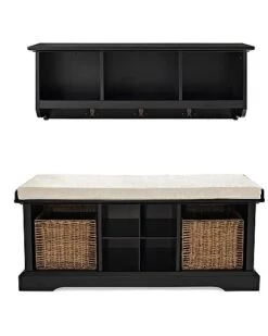Crosley Brennan 2pc Entryway Bench & Shelf Set Home