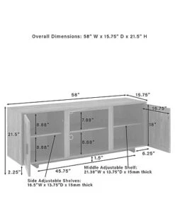 Crosley Furniture Silas 58in Low-Profile TV Stand Home -Crosley Sales Store 3050735852 RLLD 3
