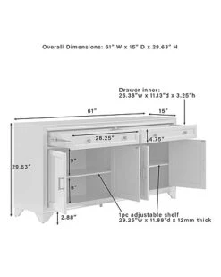 Crosley Furniture Tara Sideboard Home -Crosley Sales Store 3050807371 RLLD 3