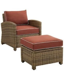 Crosley Bradenton 2Pc Outdoor Wicker Chair Set Home