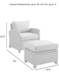 Crosley Bradenton 2Pc Outdoor Wicker Chair Set Home -Crosley Sales Store 3070026200 RLLD 4