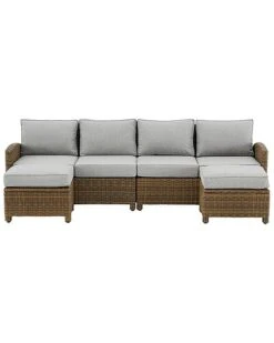 Crosley Bradenton 4Pc Outdoor Wicker Sectional Set Home