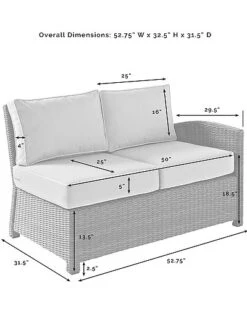 Crosley Bradenton 4Pc Outdoor Wicker Sectional Set Home -Crosley Sales Store 3070026208 RLLD 6