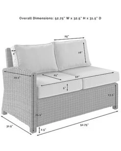 Crosley Bradenton 4Pc Outdoor Wicker Sectional Set Home -Crosley Sales Store 3070026212 RLLD 5