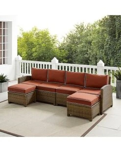 Crosley Bradenton 4Pc Outdoor Wicker Sectional Set Home -Crosley Sales Store 3070026212 RLLD 7