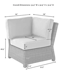 Crosley Bradenton 5Pc Outdoor Wicker Sectional Set Home -Crosley Sales Store 3070026214 RLLD 6