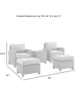 Crosley Bradenton 5Pc Outdoor Wicker Chair Set Home -Crosley Sales Store 3070026215 RLLD 4