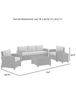 Crosley Bradenton 5Pc Outdoor Wicker Sofa Set Home 14 Crosley Bradenton 5Pc Outdoor Wicker Sofa Set Home -Crosley Sales Store 3070026222 RLLD 4