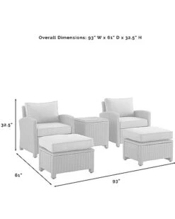 Crosley Bradenton 5Pc Outdoor Wicker Chair Set Home -Crosley Sales Store 3070026225 RLLD 4