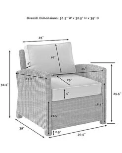 Crosley Bradenton 5Pc Outdoor Wicker Sectional Set Home -Crosley Sales Store 3070026228 RLLD 5