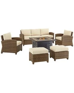 Crosley Bradenton 6Pc Outdoor Wicker Sofa Set W/Fire Table Home -Crosley Sales Store 3070026233 RLLD 7