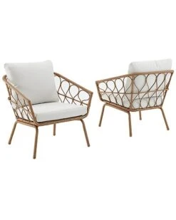 Crosley Furniture Juniper 2Pc Indoor/Outdoor Wicker Armchair Set Home