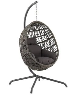 Crosley Tess Indoor/Outdoor Wicker Hanging Egg Chair Home