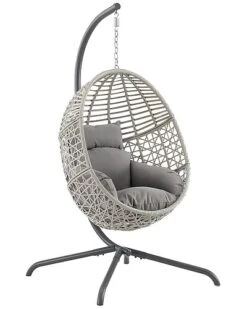 Crosley Lorelei Indoor/Outdoor Wicker Hanging Egg Chair Home