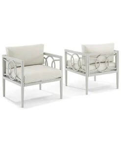 Crosley Ashford 2pc Outdoor Metal Armchair Set Home