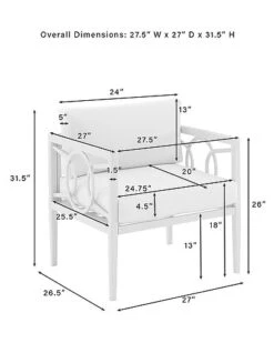 Crosley Ashford 2pc Outdoor Metal Armchair Set Home -Crosley Sales Store 3070285727 RLLD 3