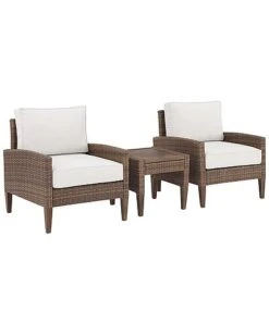 Crosley Capella 3pc Outdoor Wicker Chair Set Home