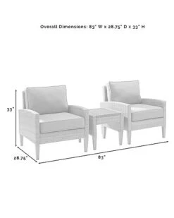 Crosley Capella 3pc Outdoor Wicker Chair Set Home -Crosley Sales Store 3070285730 RLLD 3