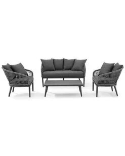 Crosley Dover 4pc Outdoor Rope Conversation Set Home