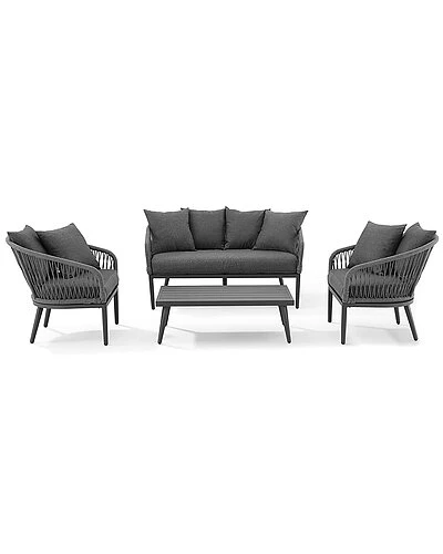 Crosley Dover 4pc Outdoor Rope Conversation Set Home 1 Crosley Dover 4pc Outdoor Rope Conversation Set Home