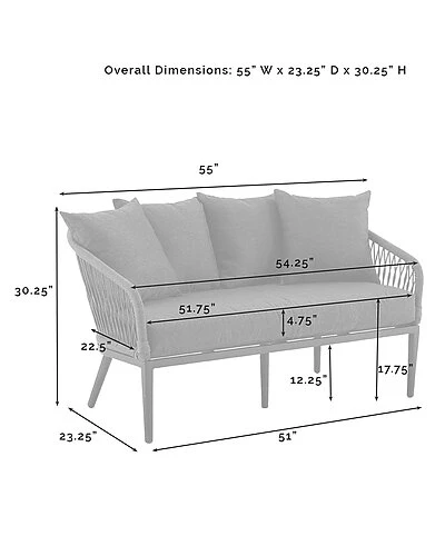 Crosley Dover 4pc Outdoor Rope Conversation Set Home 3 Crosley Dover 4pc Outdoor Rope Conversation Set Home - Image 3