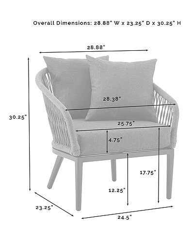Crosley Dover 4pc Outdoor Rope Conversation Set Home 5 Crosley Dover 4pc Outdoor Rope Conversation Set Home - Image 5