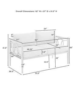 Crosley Ashford 2pc Outdoor Metal Conversation Set Home -Crosley Sales Store 3070285736 RLLD 3