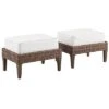 Crosley Capella 2pc Outdoor Wicker Ottoman Set Home